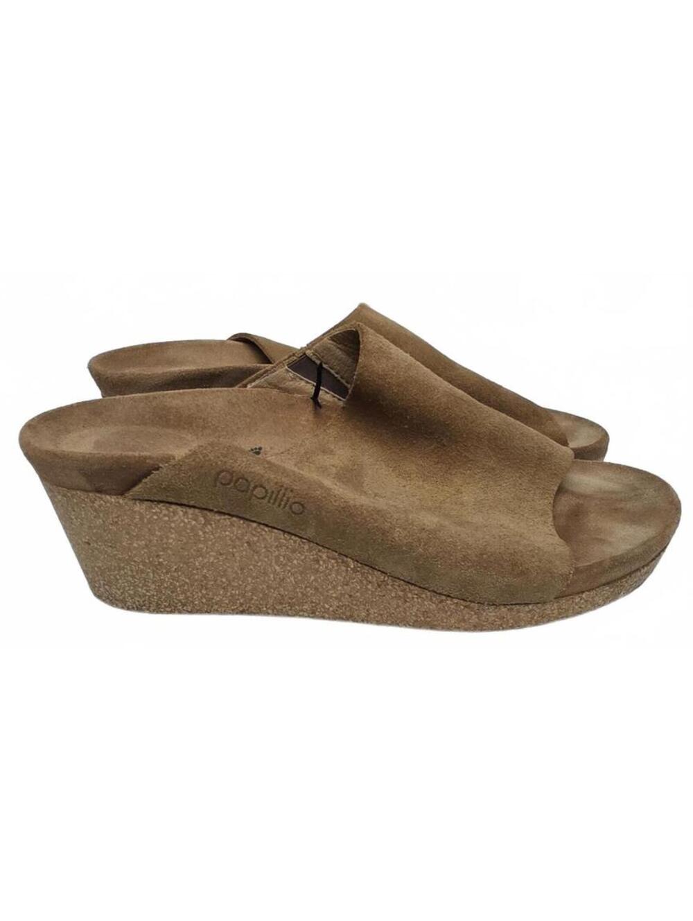 Birkenstock Papillio Namica Suede Wedge Slide Sandals- Tea-  Size 39